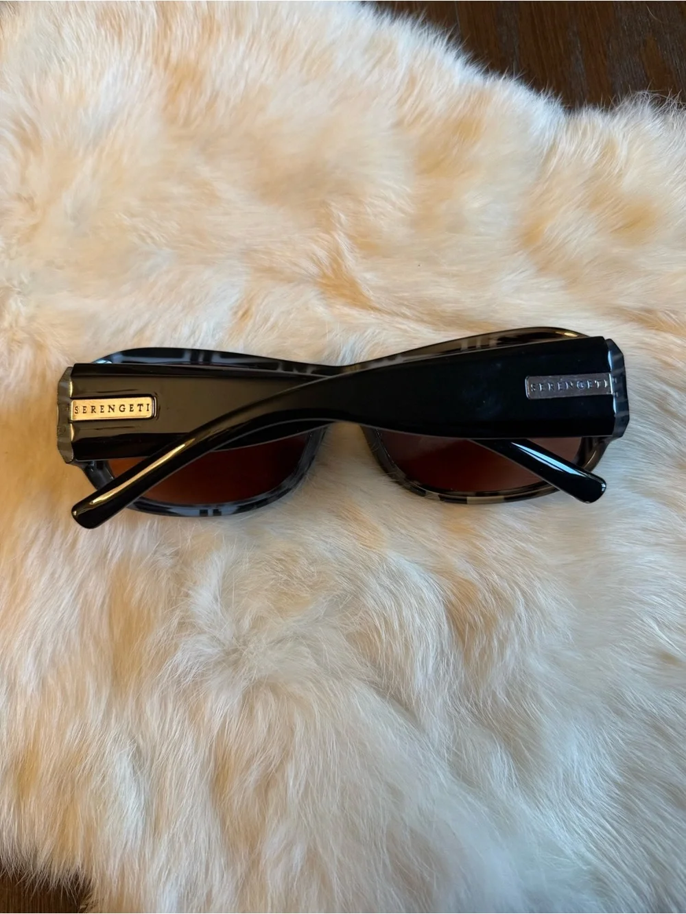 Serengeti Savona Black Mosaic Sunglasses • Amber Drivers Lenses